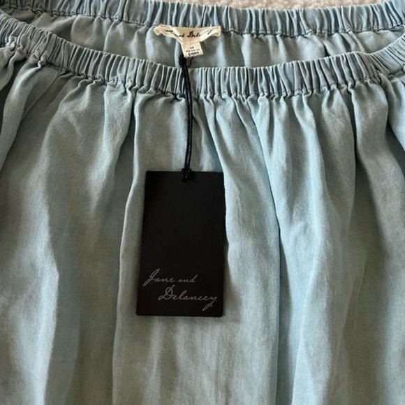 𝅺nwt Jane and Delancey Light Blue Off the Shoulder Top, Size M - Picture 3 of 7